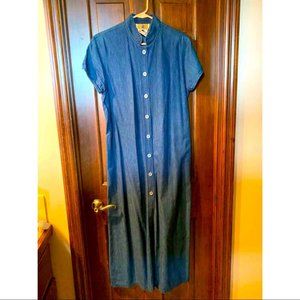Vintage Gene Ewing Bis denim button front dress